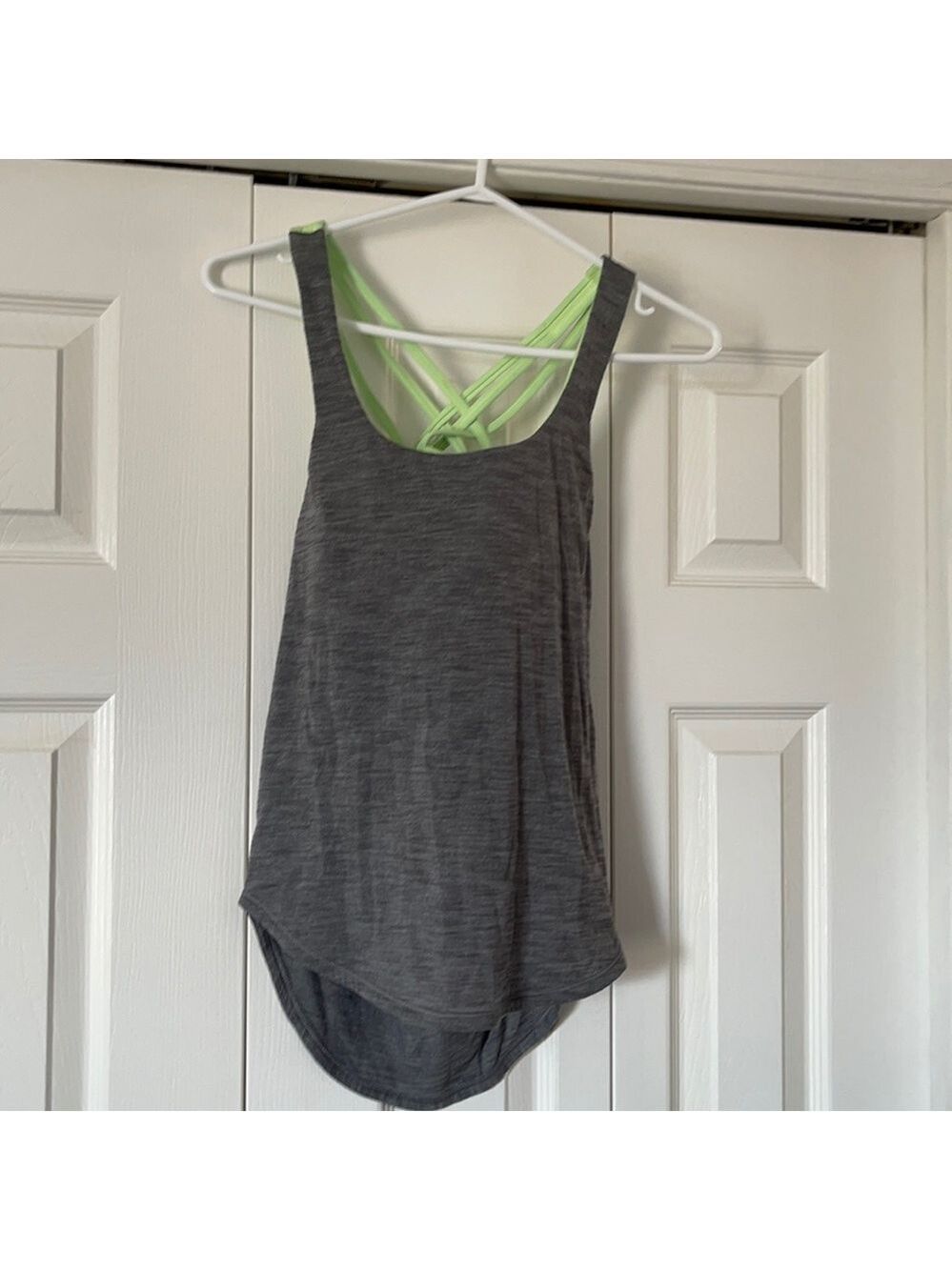 Lululemon Lime Green/Gray Slouch Back Tank Top Size 4🥰🥰